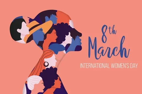 international women's day illustration with profile woman
